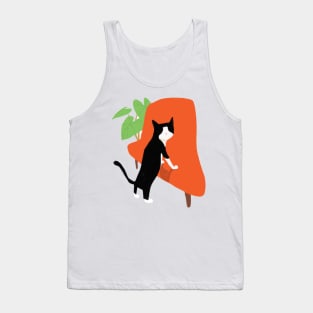 black cat stay in sofa Tank Top